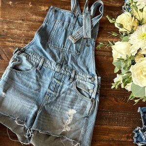 Hudson Denim Short Overalls medium